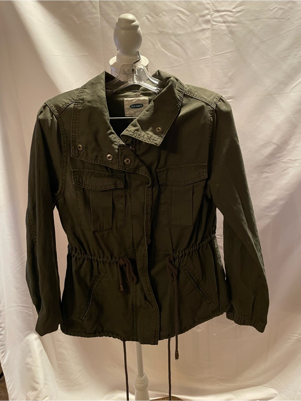 Old Navy Olive Green Drawstring Utility Jacket